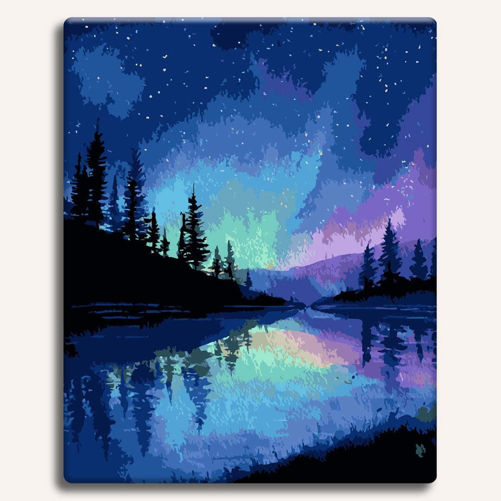 Painting By Numbers Kits 15.7" x 19.6" (40 x 50cm) Alaskan Night Sky - Paint By Numbers Kit