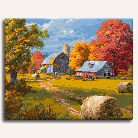 Painting By Numbers Kits 15.7" x 19.6" (40 x 50cm) Autumn in the Countryside - Paint By Numbers Kit