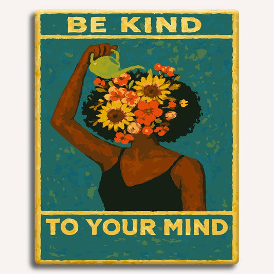 Painting By Numbers Kits 15.7" x 19.6" (40 x 50cm) Be Kind To Your Mind - Paint By Numbers Kit