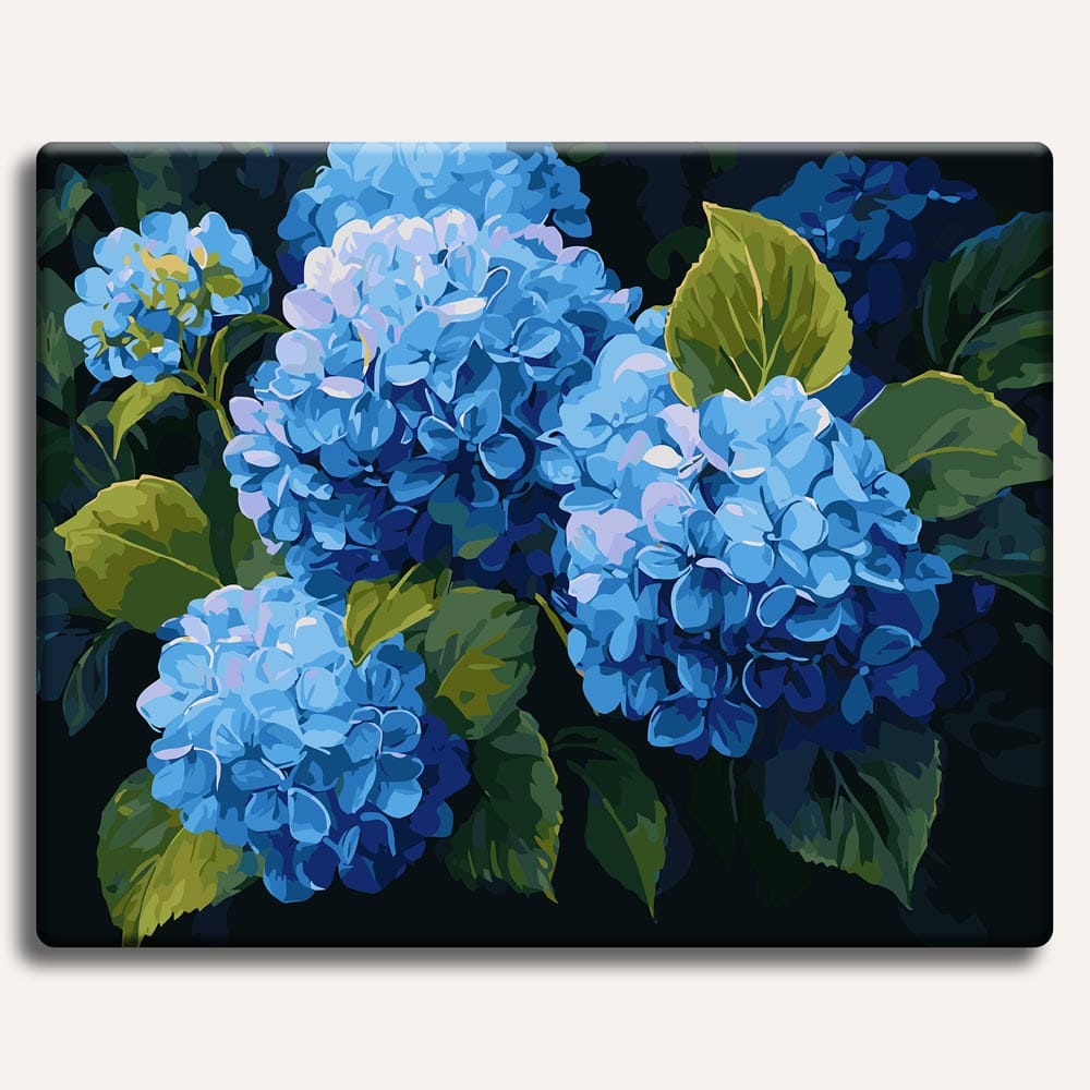 Painting By Numbers Kits 15.7" x 19.6" (40 x 50cm) Blue Hydrangeas - Paint By Numbers Kit