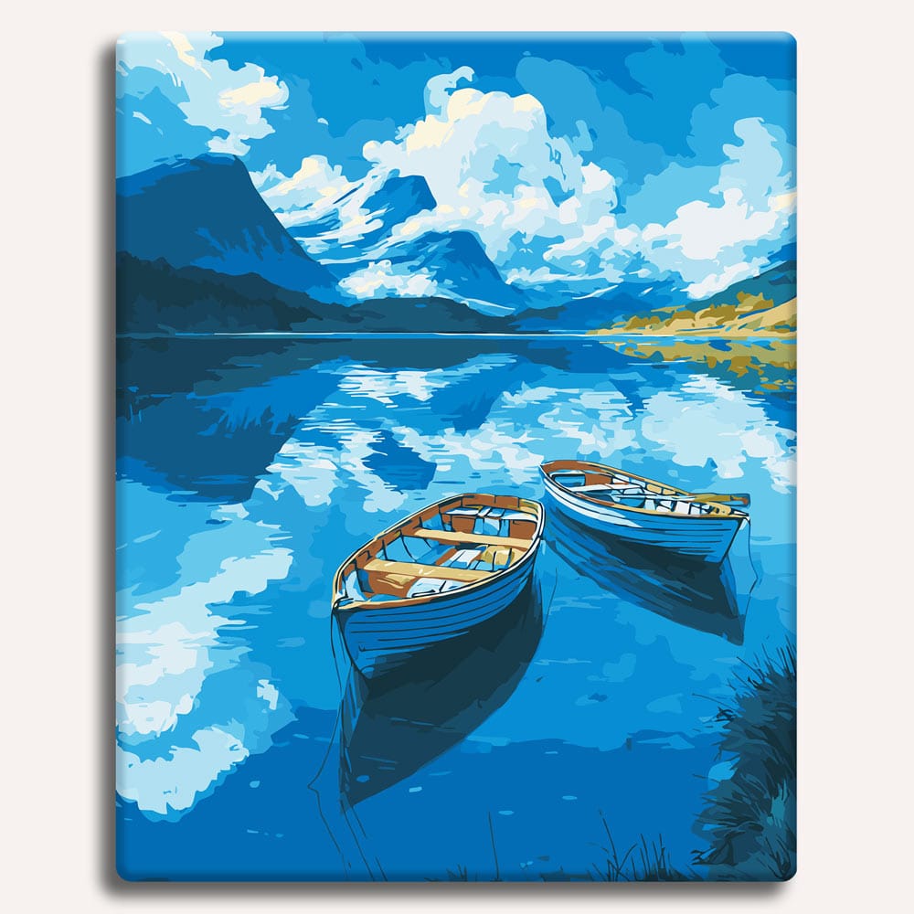 Painting By Numbers Kits 15.7" x 19.6" (40 x 50cm) Boats on the Lake - Paint By Numbers Kit