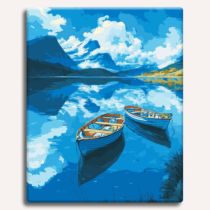 Painting By Numbers Kits 15.7" x 19.6" (40 x 50cm) Boats on the Lake - Paint By Numbers Kit