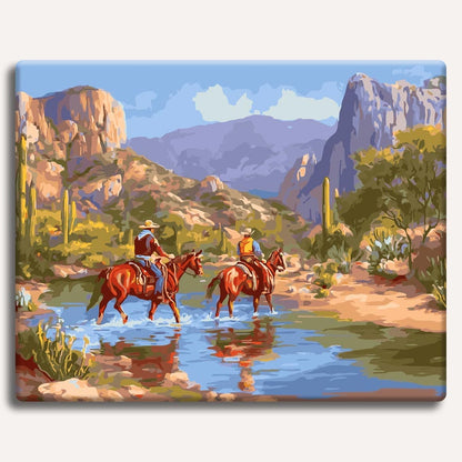 Painting By Numbers Kits 15.7" x 19.6" (40 x 50cm) Canyon Riders - Paint By Numbers Kit