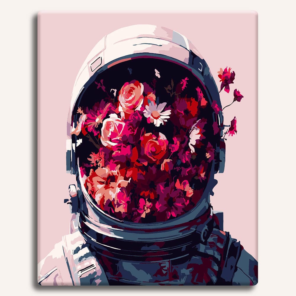 Painting By Numbers Kits 15.7" x 19.6" (40 x 50cm) Floral Astronaut - Paint By Numbers Kit