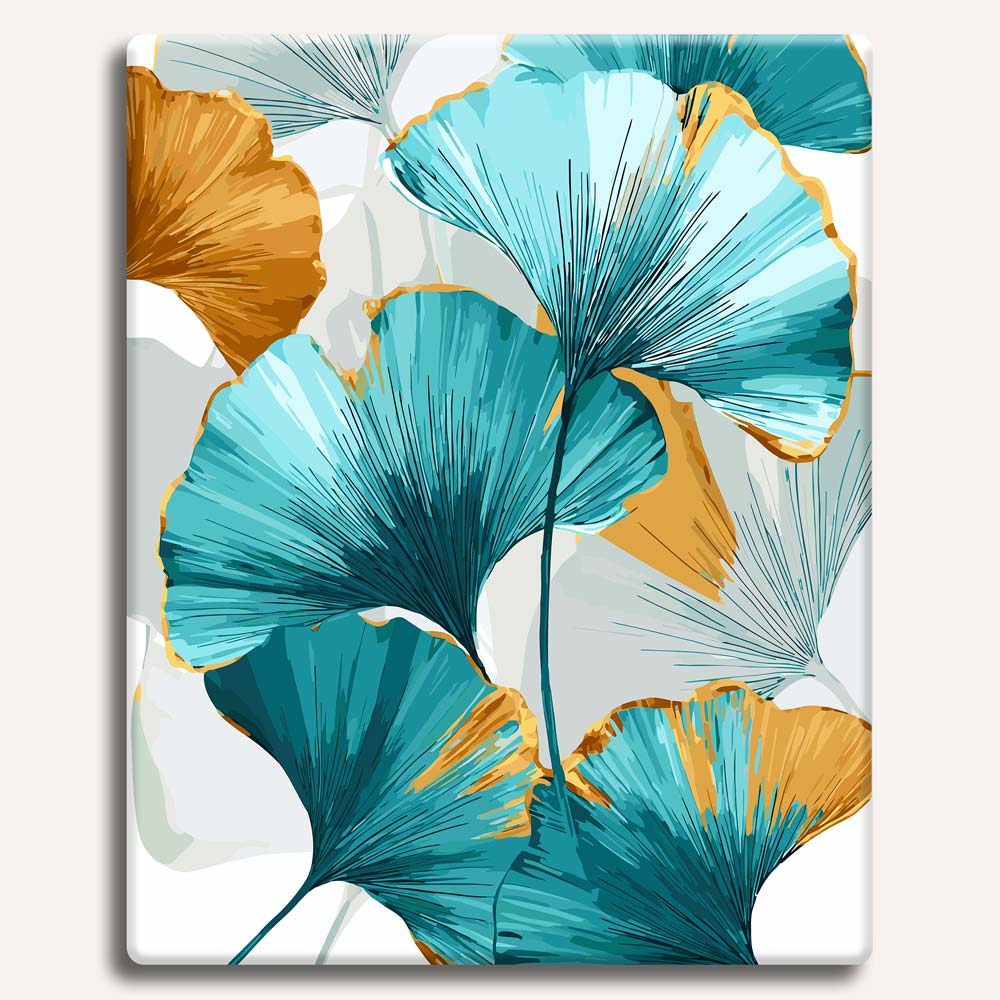 Painting By Numbers Kits 15.7" x 19.6" (40 x 50cm) Ginko Leave Art  - Paint By Numbers Kit