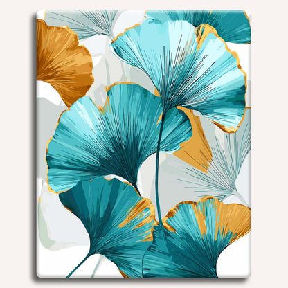 Painting By Numbers Kits 15.7" x 19.6" (40 x 50cm) Ginko Leave Art  - Paint By Numbers Kit