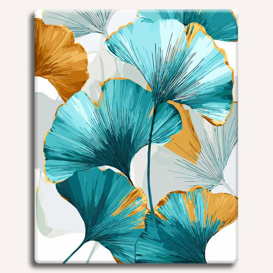 Painting By Numbers Kits 15.7" x 19.6" (40 x 50cm) Ginko Leave Art  - Paint By Numbers Kit