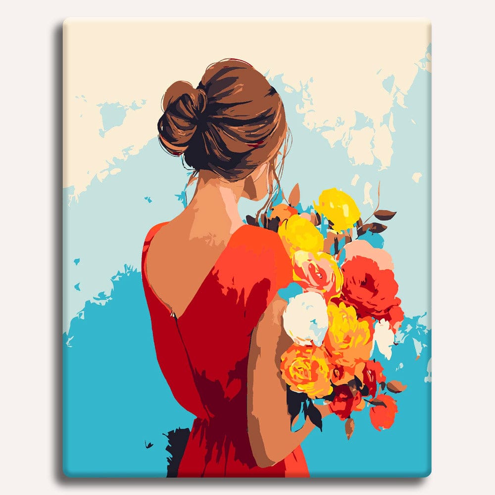 Painting By Numbers Kits 15.7" x 19.6" (40 x 50cm) Lady In Red - Paint By Numbers Kit