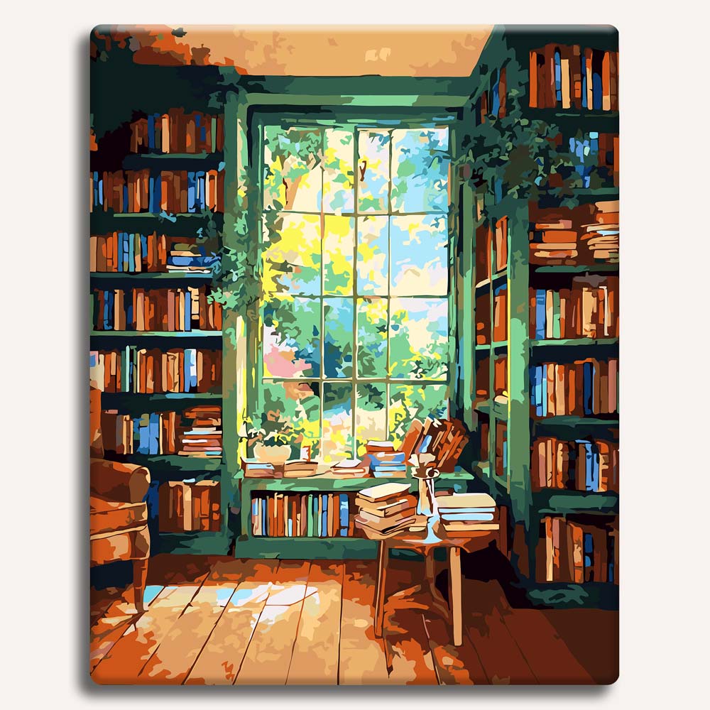 Painting By Numbers Kits 15.7" x 19.6" (40 x 50cm) Library Love - Paint By Numbers Kit