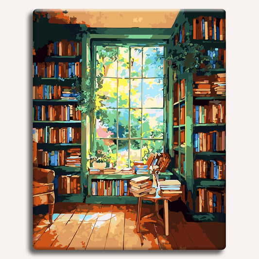 Painting By Numbers Kits 15.7" x 19.6" (40 x 50cm) Library Love - Paint By Numbers Kit