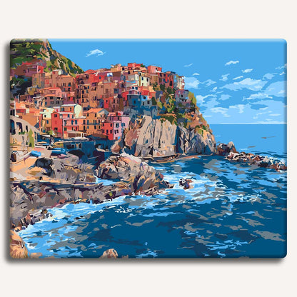 Painting By Numbers Kits 15.7" x 19.6" (40 x 50cm) Monterosso al Mare  - Paint By Numbers Kit