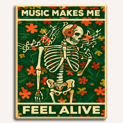 Painting By Numbers Kits 15.7" x 19.6" (40 x 50cm) Music Makes Me Feel Alive - Paint By Numbers Kit