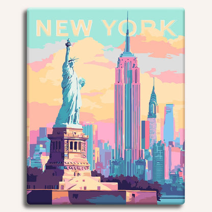 Painting By Numbers Kits 15.7" x 19.6" (40 x 50cm) New York - Paint By Numbers Kit