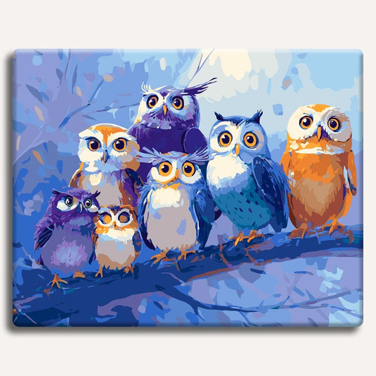 Painting By Numbers Kits 15.7" x 19.6" (40 x 50cm) Parliament of Owls - Paint By Numbers Kit