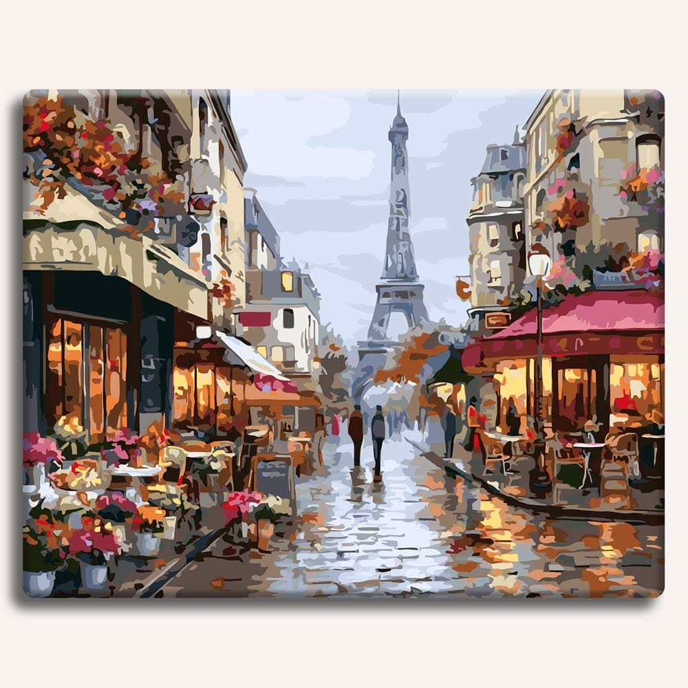 Painting By Numbers Kits 15.7" x 19.6" (40 x 50cm) Rainy Day in Paris - Paint By Numbers Kit