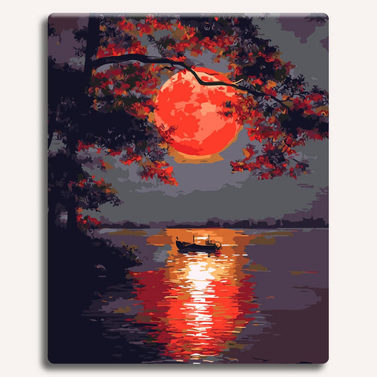 Painting By Numbers Kits 15.7" x 19.6" (40 x 50cm) Red Moon - Paint By Numbers Kit
