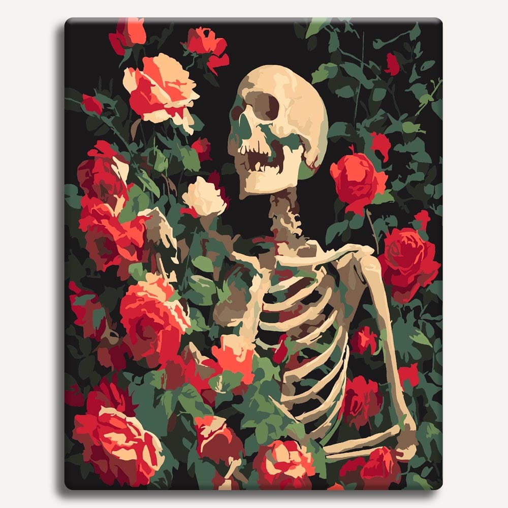 Painting By Numbers Kits 15.7" x 19.6" (40 x 50cm) Rose Skull - Paint By Numbers Kit