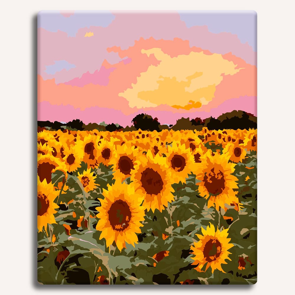 Painting By Numbers Kits 15.7" x 19.6" (40 x 50cm) Sunflower Field - Paint By Numbers Kit