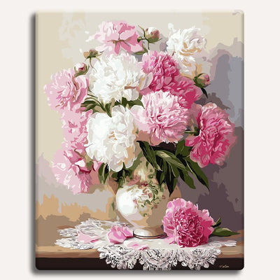 Vase of Peonies - Paint By Numbers Kit