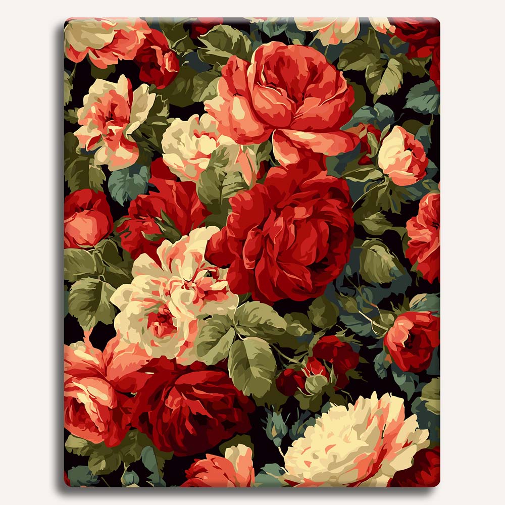 Painting By Numbers Kits 15.7" x 19.6" (40 x 50cm) Vintage Red Roses - Paint By Numbers Kit