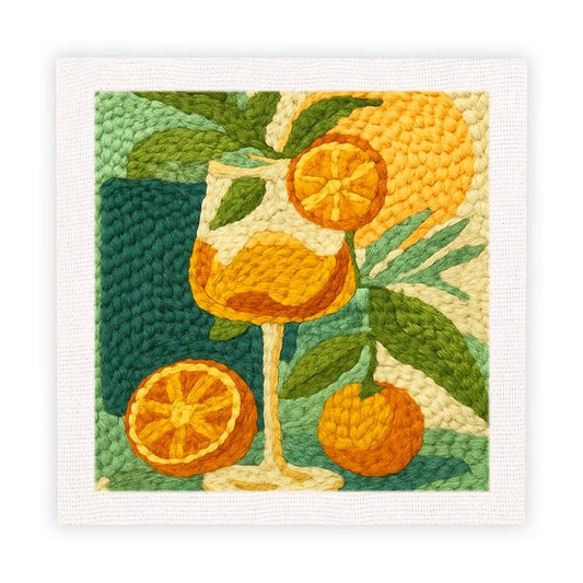 Painting By Numbers Kits 9.8" x 9.8" (25x25cm) Orange Juice - Punch Needle Kit
