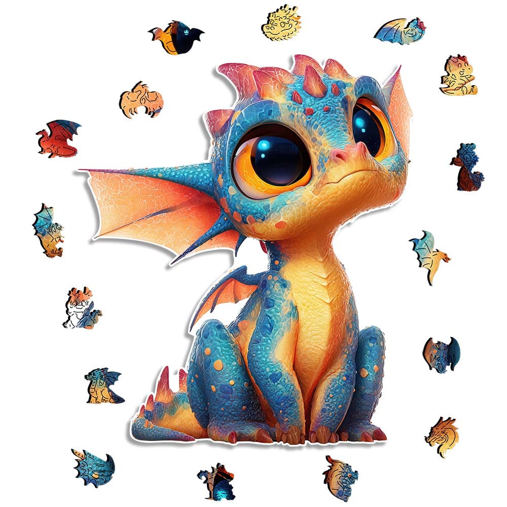 Animal Jigsaw Puzzle > Wooden Jigsaw Puzzle > Jigsaw Puzzle A5/Small Baby Dragon - Wooden Jigsaw Puzzle