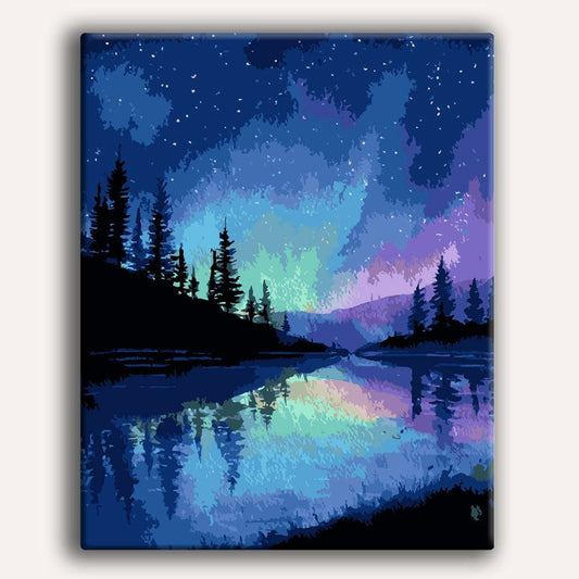 Painting By Numbers Kits 15.7" x 19.6" (40 x 50cm) Alaskan Night Sky - Paint By Numbers Kit