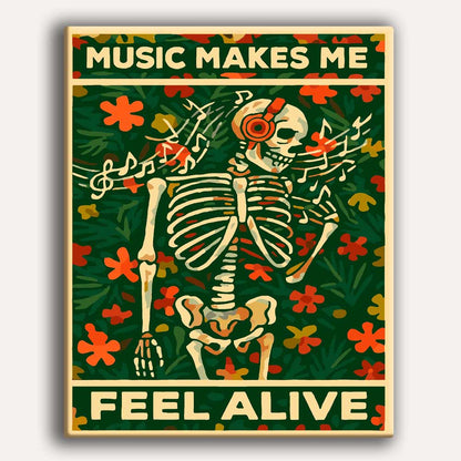 Painting By Numbers Kits 15.7" x 19.6" (40 x 50cm) Music Makes Me Feel Alive - Paint By Numbers Kit