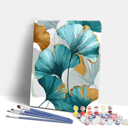 Painting By Numbers Kits 15.7" x 19.6" (40 x 50cm) Ginko Leave Art  - Paint By Numbers Kit