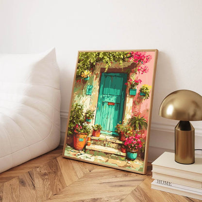 Painting By Numbers Kits 15.7" x 19.6" (40 x 50cm) Green Door - Paint By Numbers Kit