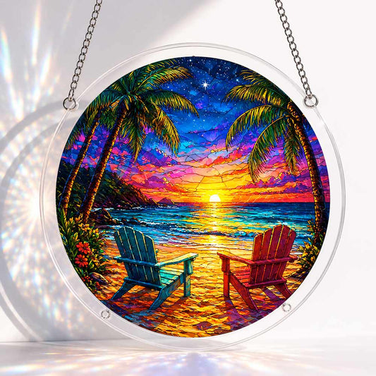 Acrylic Jigsaw Puzzle S - (7 inch) Acrylic Jigsaw Puzzle Suncatcher - Paradise View