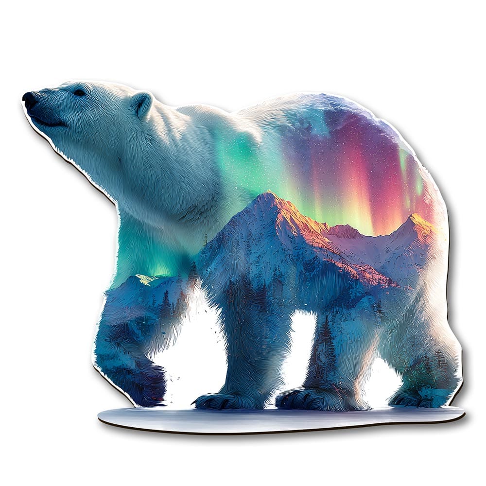 Wooden Jigsaw Puzzles A5/Small Northern Polar Bear - Wooden Jigsaw Puzzle