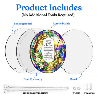 Animal Jigsaw Puzzle > Wooden Jigsaw Puzzle > Jigsaw Puzzle Acrylic Jigsaw Puzzle Suncatcher - The Proverbs 3:5-6