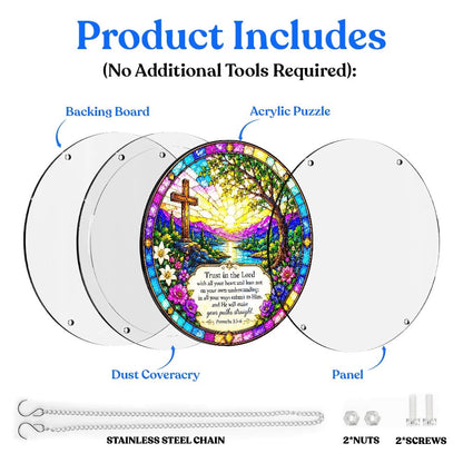 Animal Jigsaw Puzzle > Wooden Jigsaw Puzzle > Jigsaw Puzzle Acrylic Jigsaw Puzzle Suncatcher - Proverbs 3:5-6