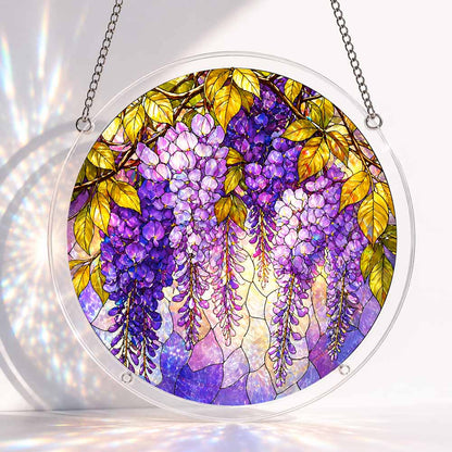 Acrylic Jigsaw Puzzle S - (7 inch) Acrylic Jigsaw Puzzle Suncatcher - Purple Cascade