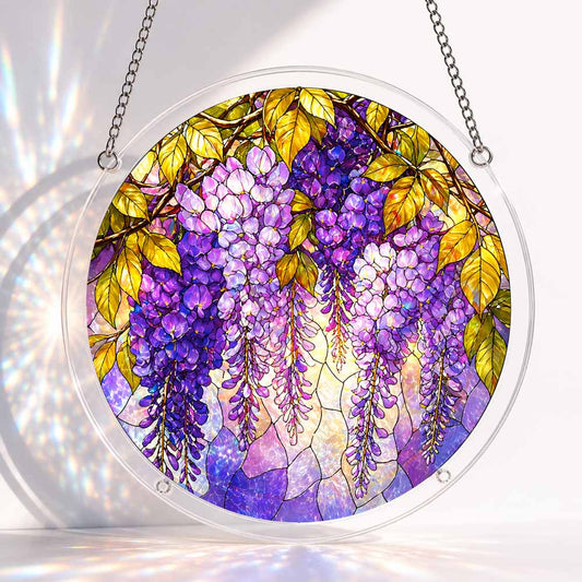Acrylic Jigsaw Puzzle S - (7 inch) Acrylic Jigsaw Puzzle Suncatcher - Purple Cascade