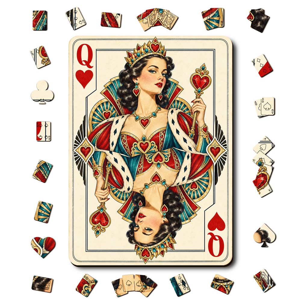 Animal Jigsaw Puzzle > Wooden Jigsaw Puzzle > Jigsaw Puzzle A5/Small Queen Heart - Wooden Jigsaw Puzzle