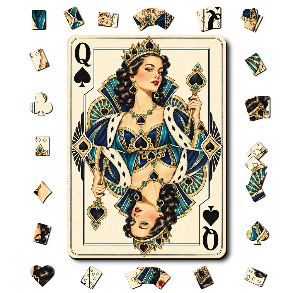 Animal Jigsaw Puzzle > Wooden Jigsaw Puzzle > Jigsaw Puzzle A5/Small Queen Spade - Wooden Jigsaw Puzzle