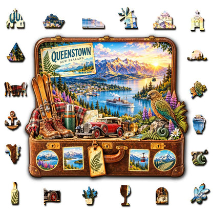 Animal Jigsaw Puzzle > Wooden Jigsaw Puzzle > Jigsaw Puzzle A5/Small Queenstown Travel Case - Wooden Jigsaw Puzzle