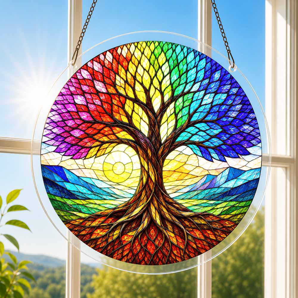 Acrylic Jigsaw Puzzle Acrylic Jigsaw Puzzle Suncatcher - Rainbow Tree