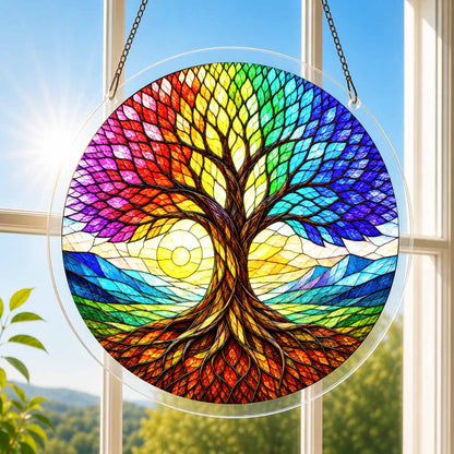 Acrylic Jigsaw Puzzle Acrylic Jigsaw Puzzle Suncatcher - Rainbow Tree