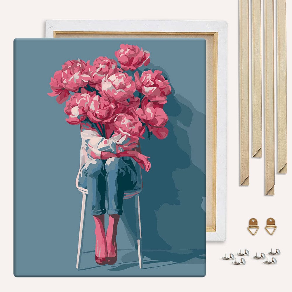 Painting By Numbers Kits With DIY Wood Frame Rooted in Bloom - Paint By Numbers Kit