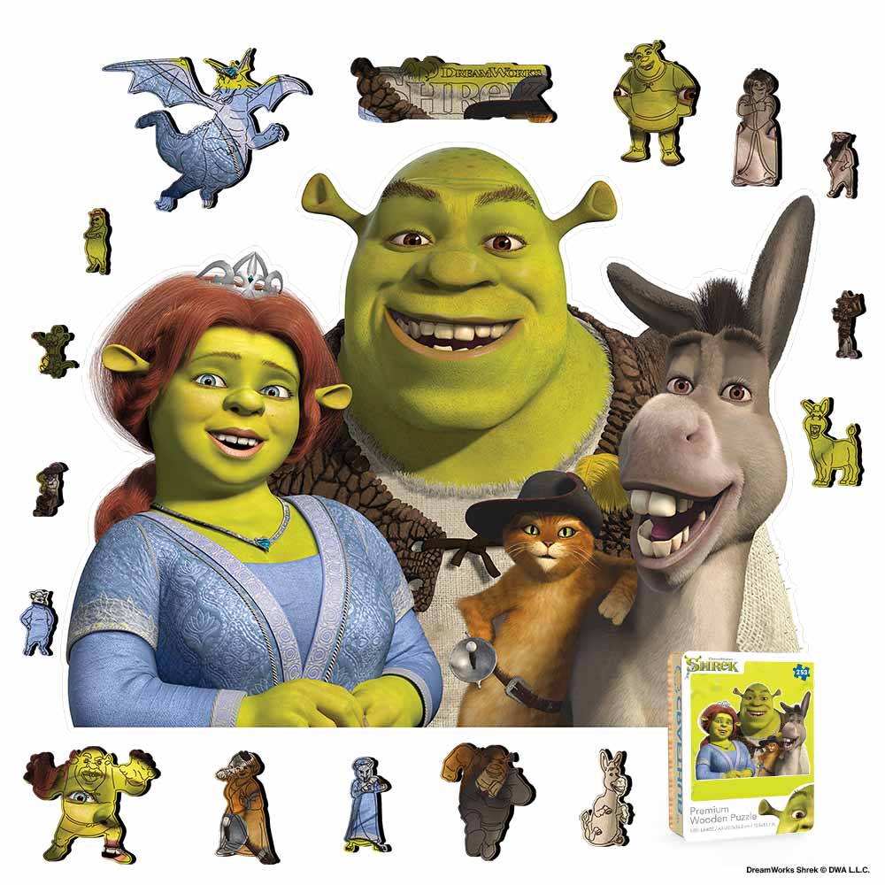 Wooden Jigsaw Puzzles A4 + Wooden Gift Box Happily Ever Ogre - Wooden Jigsaw Puzzle