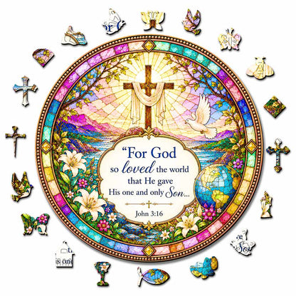 Animal Jigsaw Puzzle > Wooden Jigsaw Puzzle > Jigsaw Puzzle A5/Small God So Loved - Wooden Jigsaw Puzzle