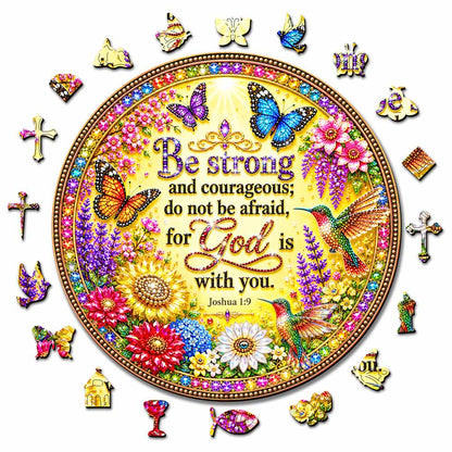 Animal Jigsaw Puzzle > Wooden Jigsaw Puzzle > Jigsaw Puzzle A5/Small Be Strong Courageous - Wooden Jigsaw Puzzle