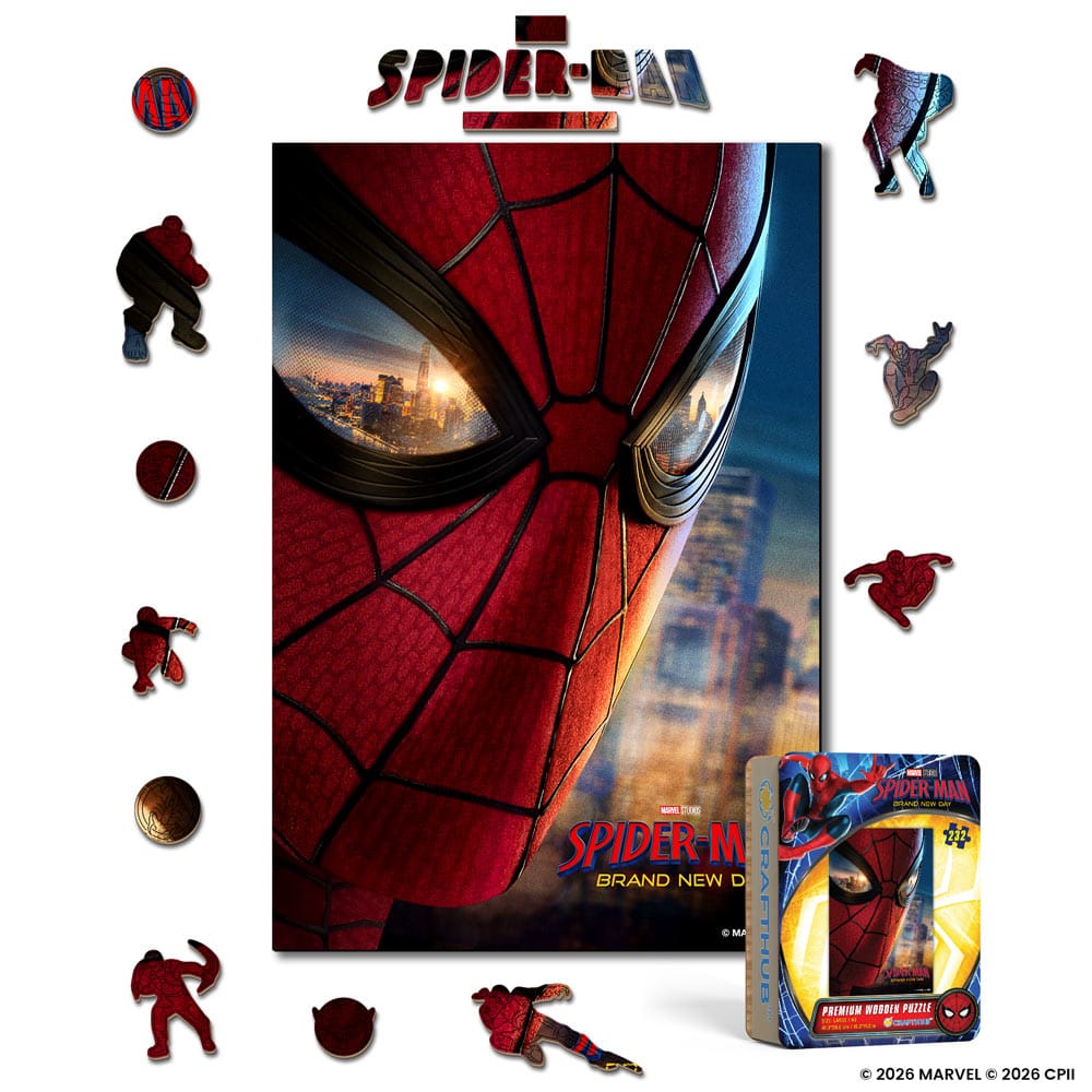 Wooden Jigsaw Puzzles A4 + Wooden Gift Box Spider-Man Mask - Wooden Jigsaw Puzzle