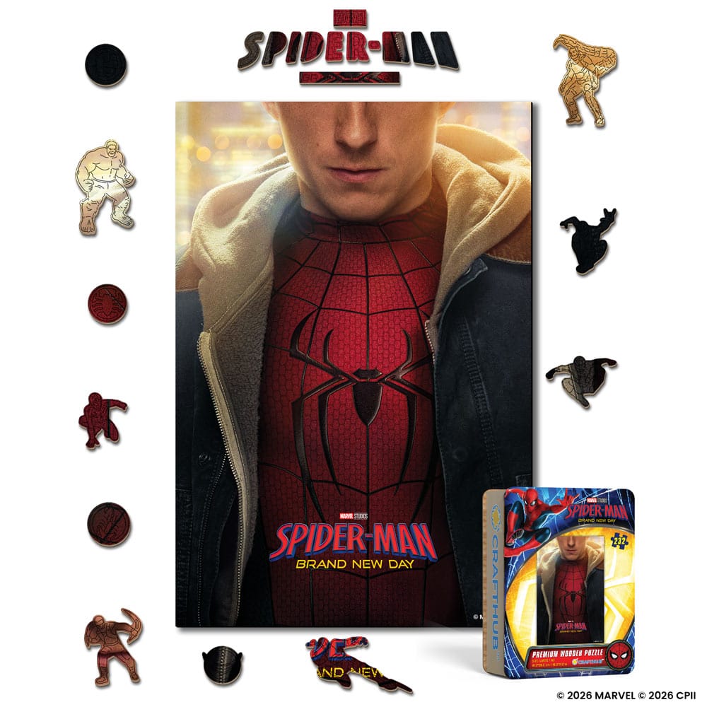 Wooden Jigsaw Puzzles A4 + Wooden Gift Box Spider-Man: Brand New Day - Wooden Jigsaw Puzzle