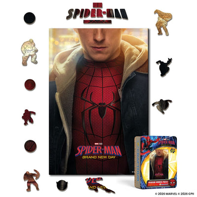 Wooden Jigsaw Puzzles A4 + Wooden Gift Box Spider-Man: Brand New Day - Wooden Jigsaw Puzzle