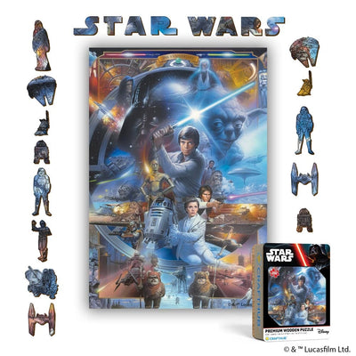 Wooden Jigsaw Puzzles A4 + Wooden Gift Box Star Wars Saga – Wooden Jigsaw Puzzle