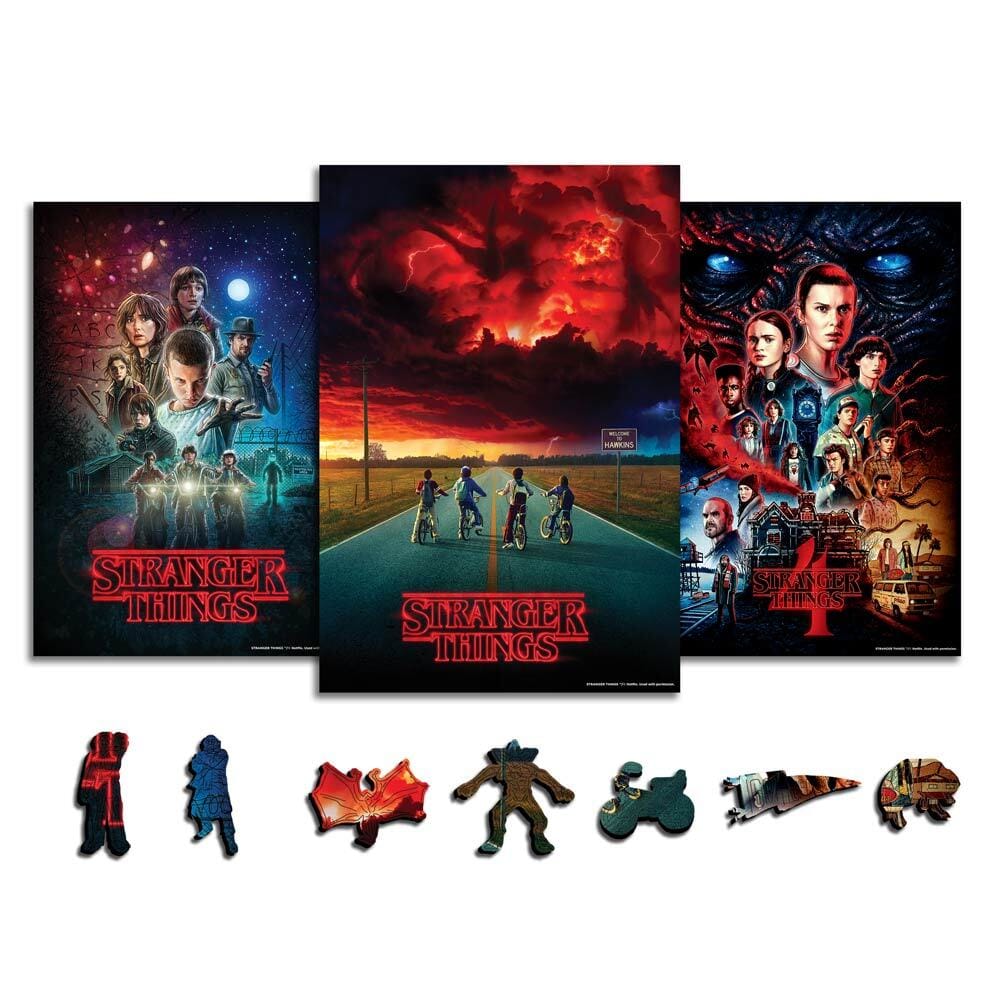 Wooden Jigsaw Puzzles 3-Pack Stranger Things™ - Wooden Jigsaw Puzzle Set